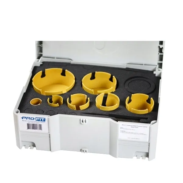 PRO-FIT Zestaw otwornic HM 7 szt. drewno/płyta/PCV