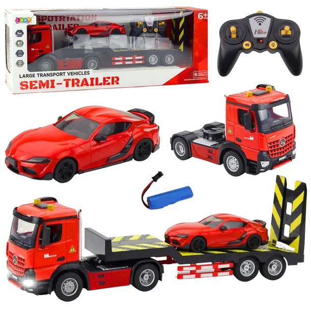 DUŻA CIĘŻARÓWKA LAWETA ZDALNIE STEROWANA 2w1 samochód auto rc TIR 60 cm