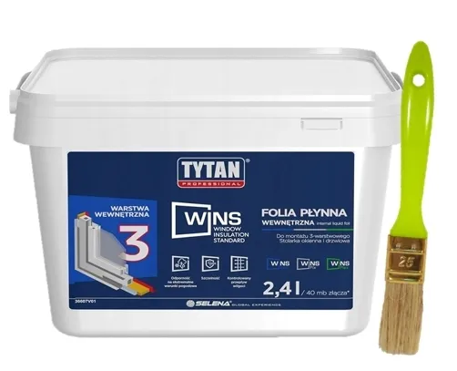 TYTAN WINS Folia W Płynie Szczelny Montaż 2,4L Wew. Antracyt Pędzel Gratis