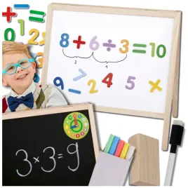 duza-drewniana-suchoscieralna-dwustronna-tablica-kredowa-magnetyczna-4w1