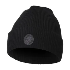 czapka-damska-ciepla-typu-beanie-czarna-prazkowana-z-naszywka-moraj