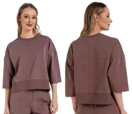 bluza-damska-dresowa-oversize-luzna-bawelna-rekaw-7-8-mokka-moraj-l