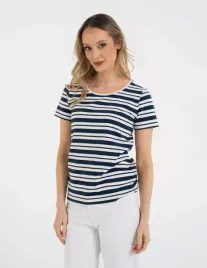 damska-koszulka-t-shirt-bawelniana-w-paski-klasyczna-granatowa-moraj-s