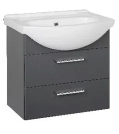 Zdjęcie produktu Zestaw Łazienkowy 50cm Szafka z Umywalką 2 Szuflady Antracyt Aspen