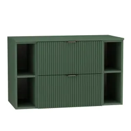 zielony-zestaw-lazienkowy-100cm-szafka-blat-regaly-ryflowane-fronty