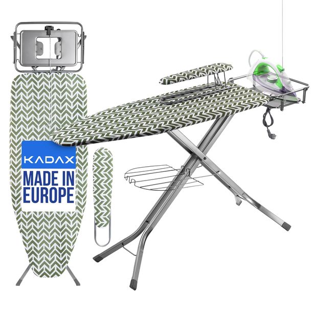 DESKA DO PRASOWANIA 130x48cm Z UCHWYTEM ŻELAZKO RĘKAWÓW SKŁADANA + RĘKAWNIK