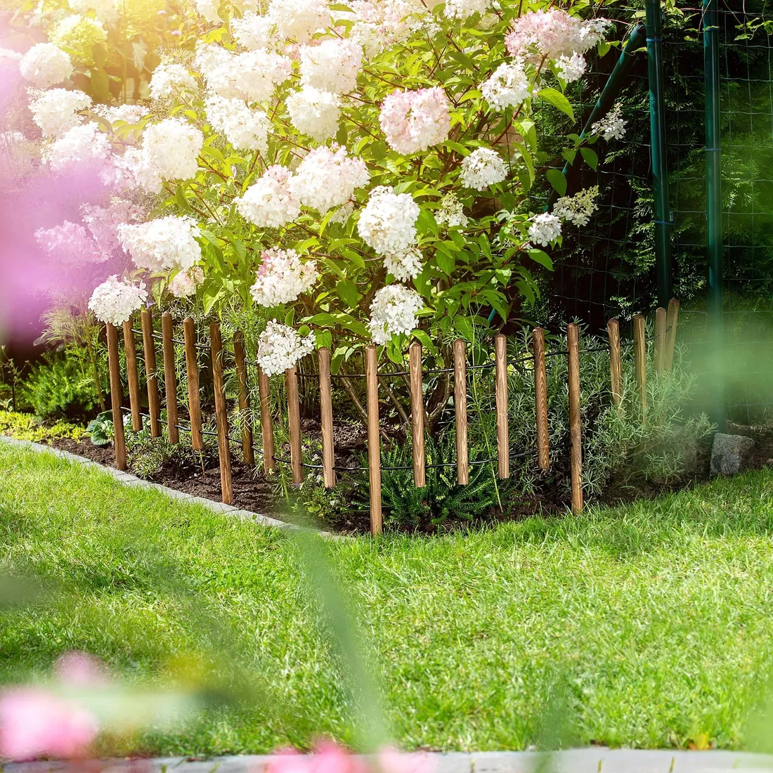 palisada-ogrodowa-185-cm-obrzeze-ogrodowe-plotek-drewniany-trawnikowy-braz-stan-nowy