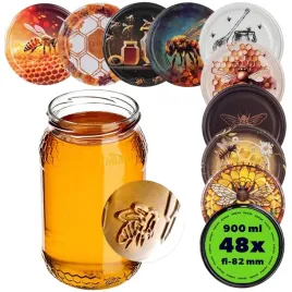 48szt-sloik-szklany-900-ml-09l-sloiki-na-miod-przetwory-dzem-zakretki-fi82