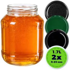 2x-sloik-17-l-sloiki-na-miod-przetwory-nalewki-wieczka-zakretki-fi-89