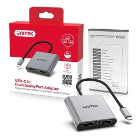 unitek-adapter-usb-c-na-2x-displayport-1-4-8k-60hz-4k-120hz-2-obrazy