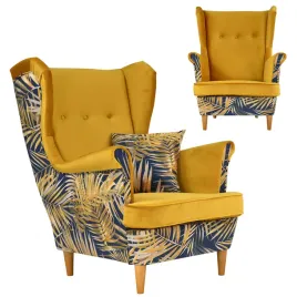 fotel-uszak-ari-print-duo-skandynawski-family-meble-zolty-wzor-liscie