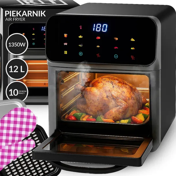 FRYTKOWNICA BEZTŁUSZCZOWA AIR FRYER 12L PIEKARNIK 1350W 10 TRYBÓW AIRFRYER
