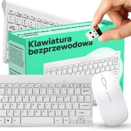 klawiatura-mysz-zestaw-bialy-bezprzewodowy-usb-mini-slim-ergonomiczny-cichy