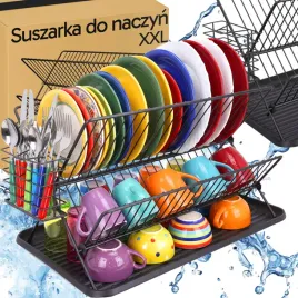 suszarka-do-naczyn-ociekacz-na-naczynia-czarna-dwupoziomowa-metalowa-duza