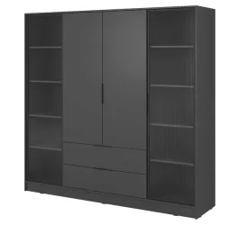 czterodrzwiowa-pojemna-szafa-keli-z-witrynami-drazkiem-i-szufladami-grafit