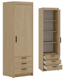 szafa-typu-slupek-waska-60cm-z-szufladami-kapri-1d3s-dab-olejowany