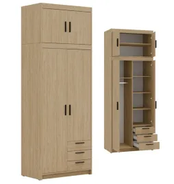 dwudrzwiowa-wysoka-szafa-z-nadstawka-garderoba-kapri-dab-olejowany