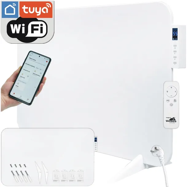 metalowy grzejnik promiennik na podczerwień WERTBERG IR 5.50 | WiFi + pilot