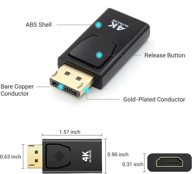 adapter-display-port-dp-displayport-do-hdmi-4k-stan-opakowania-oryginalne