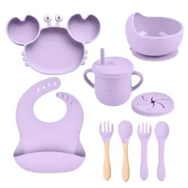 zestaw-naczyn-dla-dzieci-ze-sliniakiem-krab-tab-set1-fiolet