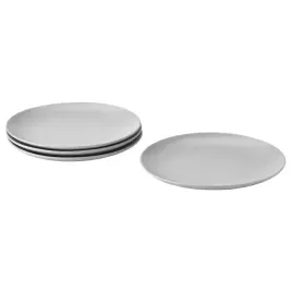 talerz-plaski-obiadowy-szary-matowy-26-cm-4-szt-ikea-fargklar-komplet