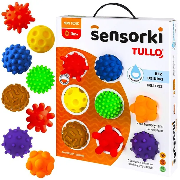 TULLO Piłki Sensoryczne SENSORKY Piłeczki 8-PAK bez dziurki PRODUKT POLSKI