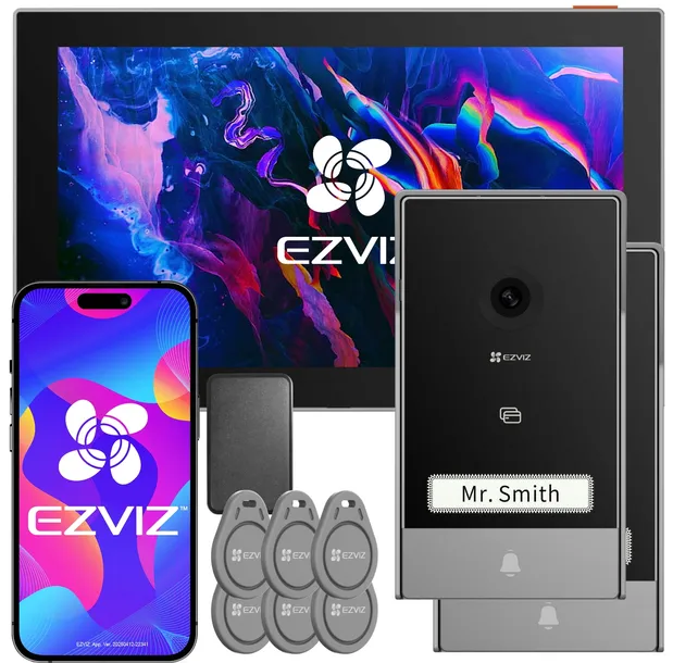 Wideodomofon EZVIZ HP7 2-Entry KIT 2 Panele Bramowe 2żyłowy WiFi Smart