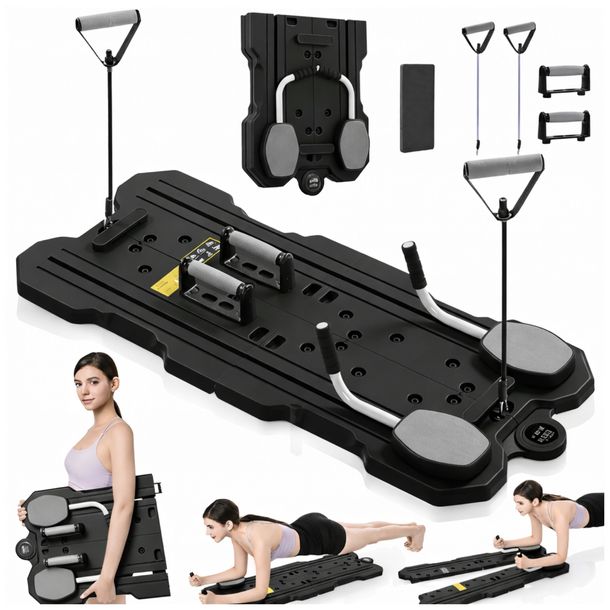 Składana Deska do Pilatesu Jogi Wielofunkcyjna z Licznikiem Reformer Fitnes