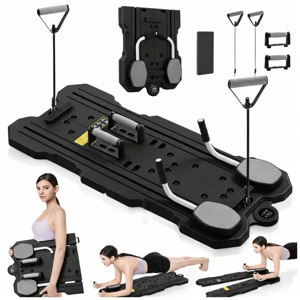 Składana Deska do Pilatesu Jogi Wielofunkcyjna z Licznikiem Reformer Fitnes