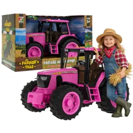 rozowy-traktor-z-funkcja-swiatel-i-dzwieku-farmer-traktor-dla-dziewczynki