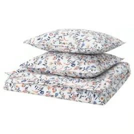 ikea-brudkrusbar-komplet-poscieli-200x200cm-bialy-wielobarwny-wzor-kwiat