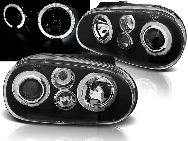 LAMPY VW GOLF IV 4 97-04R RINGI DIODOWE LED BLACK + ŻARÓWKI GRATIS!!