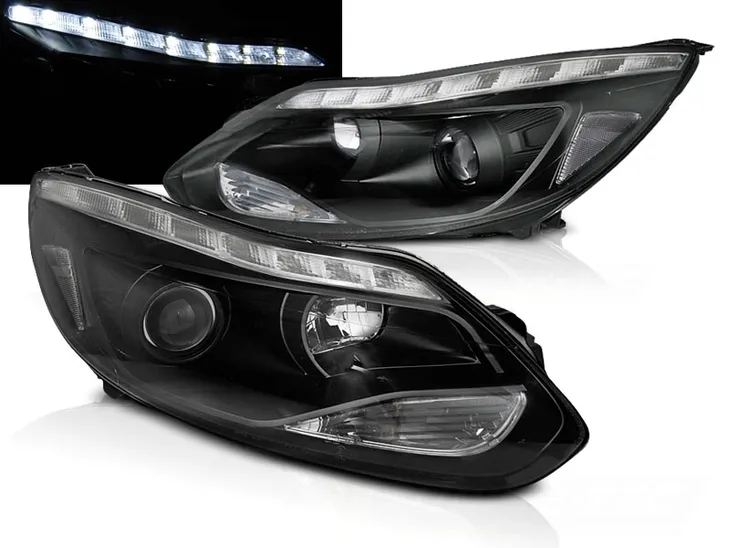 LAMPY PRZEDNIE FORD FOCUS 3 III MK3 11-14 LED BLACK + SILNICZKI REG. GRATIS