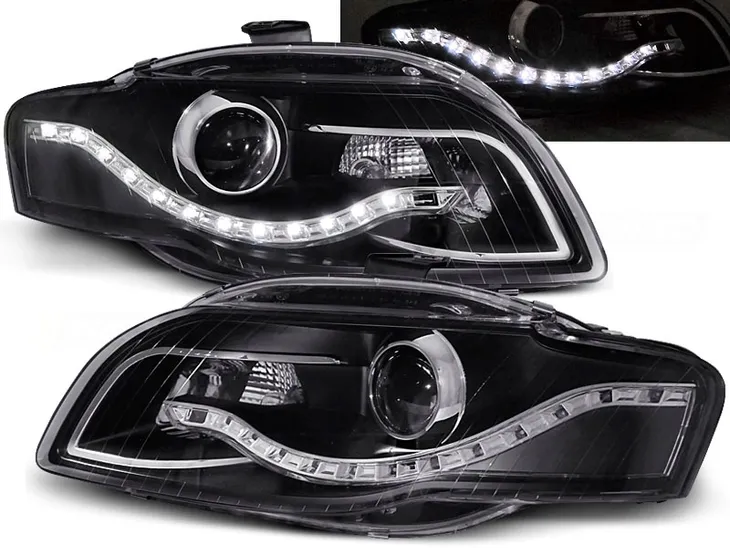 LAMPY PRZEDNIE AUDI A4 B7 04-08R DAYLIGHT LED BLACK EAGLE