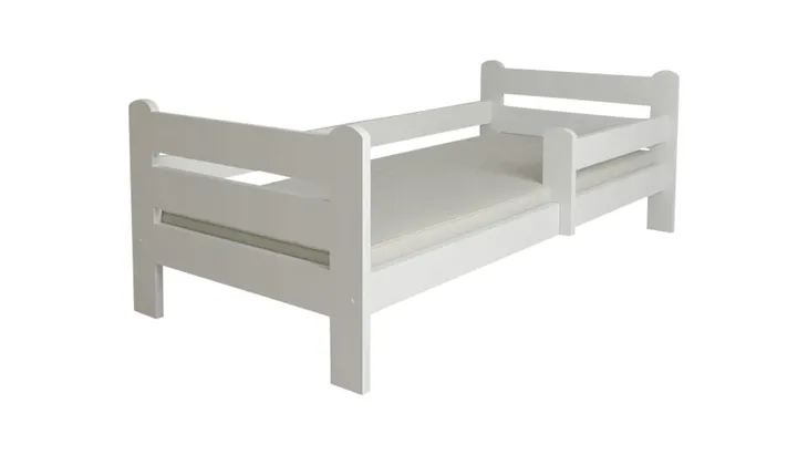ŁÓŻKO POJEDYNCZE DZIECIĘCE EDI BIAŁE 80X180 + STELAŻ DREWNIANY SOLIDNE