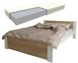 lozko-podwojne-d3-120x200-biale-dab-sonoma-materac-stelaz-gratis