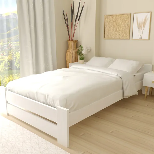 ŁÓŻKO POJEDYNCZE EKO MINI 90X200 BIAŁE + STELAŻ GRATIS SOLIDNE MASYWNE