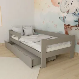 lozko-dzieciece-ala-80x160-szare-szuflada-stelaz-gratis