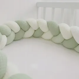 ochraniacz-do-lozeczka-warkocz-pleciony-200-cm-trio-z-zielonym