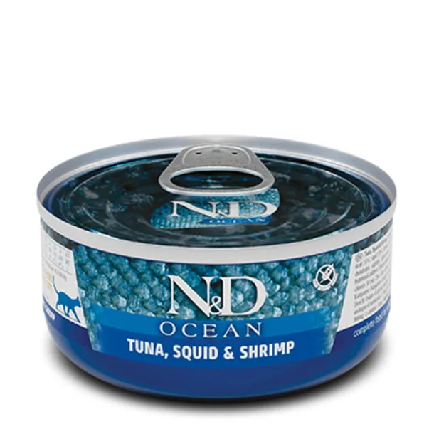 Farmina N&D CAT Ocean Tuna, Squid & Shrimp Adult (puszka) 70g