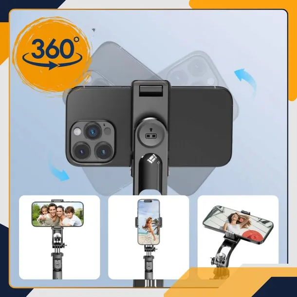 selfie-stick-tripod-statyw-do-telefonu-pilot-bluetooth-5-2-ios-android-stan-nowy-kolor-czarny