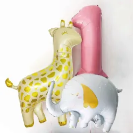 balony-na-1-urodziny-roczek-zyrafa-roz-3szt