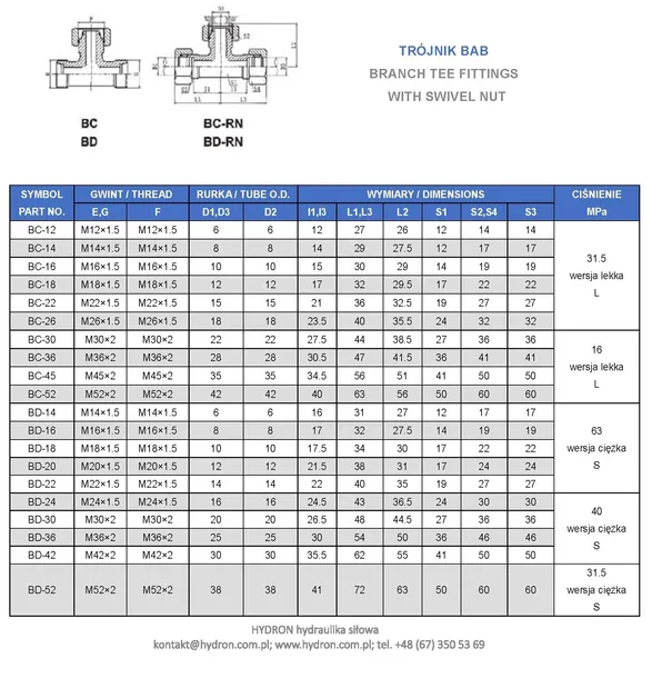 trojnik-bab-m14x15-8l-stan-nowy