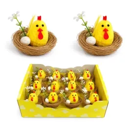 dekoracja-wielkanocna-kurczaczki-w-gniazdku-z-pisanka-wielkanoc-mix-12-szt