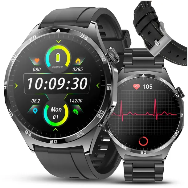 ZEGAREK MĘSKI SMARTWATCH MENU PL EKG POMIAR CUKRU CIŚNIENIE TEMPERATURA + 3