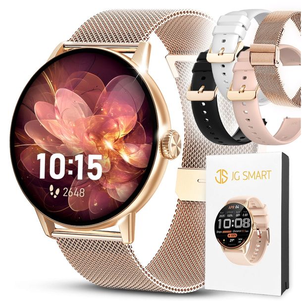 SMARTWATCH DAMSKI ZŁOTY ZEGAREK PL MENU ROZMOWY DYKATFON ZDJĘCIA TŁUMACZ AI