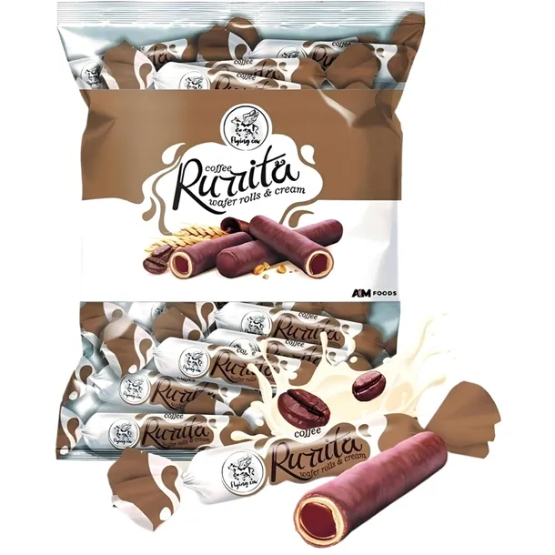 Flying Cow Rurrita Rurki Waflowe z Nadzieniem o Smaku Kawowo-Truflowym 1kg