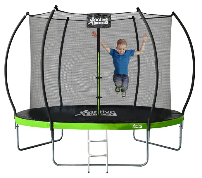 Trampolina Ogrodowa dla Dzieci 10FT 312 cm Siatka Wewnętrzna Drabinka Osłon
