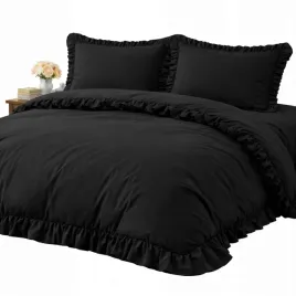 posciel-160x200-czarna-z-falbanka-2x70x80-komplet-3cz-ekskluzywna-premium