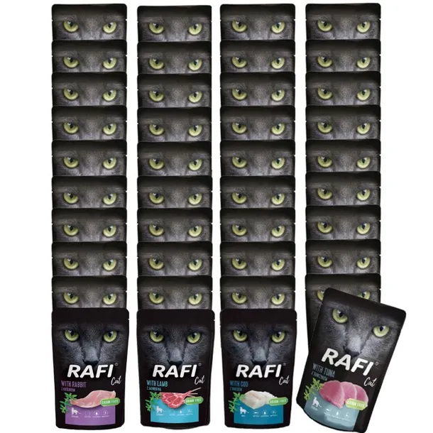 RAFI CAT pasztet Mokra karma KOT Mix smaków 40x100g